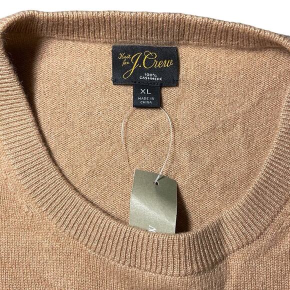 NEW J. Crew Long Sleeve Cashmere Crewneck Sweater Pullover Camel Brown - Size XL - Picture 2 of 10